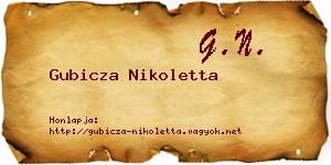 Gubicza Nikoletta névjegykártya